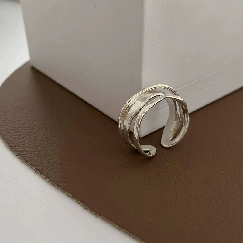 Sam Panda 925 Sterling Silver Rings For Women Men Fine Jewelry Finger Adjustable Open Wing Shape Ring For Party Birthday Gift