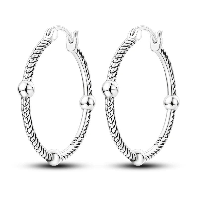 Original 925 Sterling Silver Women Hoop Earrings High Quality Shine Zircon U Shaped Classic Style Earring For Women Jewelry Gift