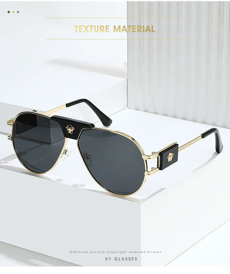 Classic Aviation Sunglasses Women Brand Designer Cattle Head Decoration Brand Designer Pilot Sun Glasses UV400