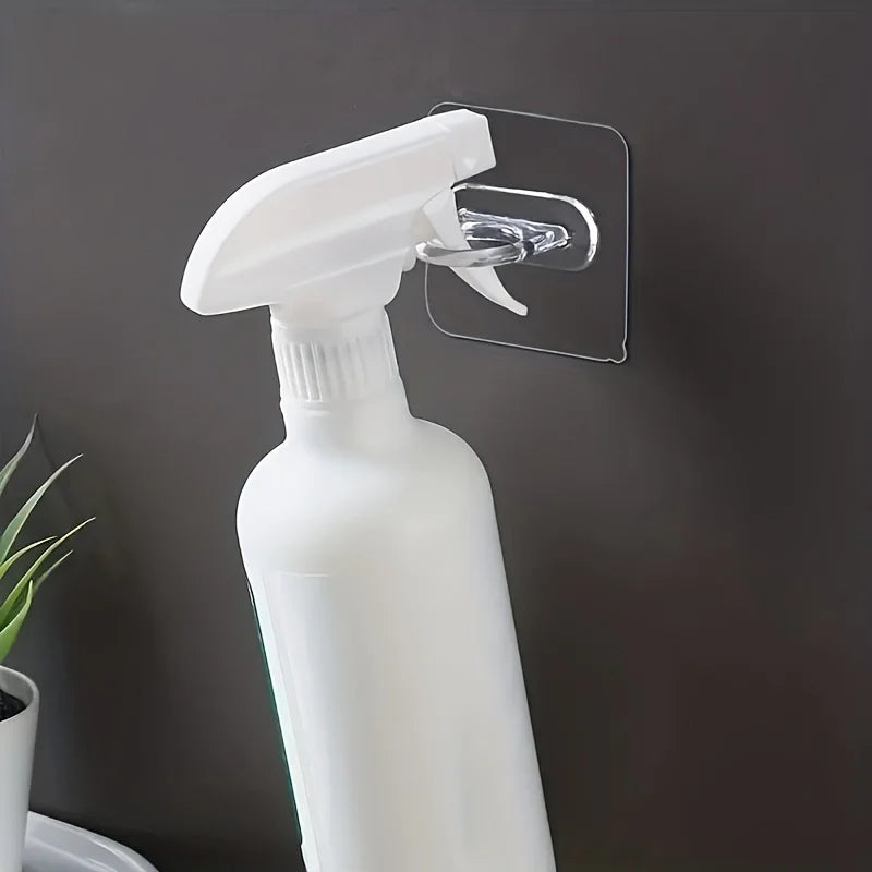 10pcs Easy-Install Adhesive Hook Set For Kitchen & Bathroom - No-Drill Wall Mount Hangers For Towels, Utensils, And More
