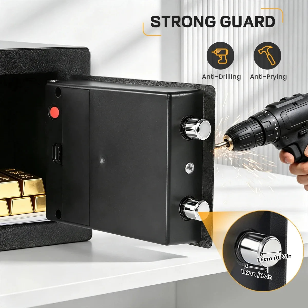 2026 NEW Electronic Safe Deposit Safe Box All Steel for Home Office Password and Key Unlock Safe and Compact