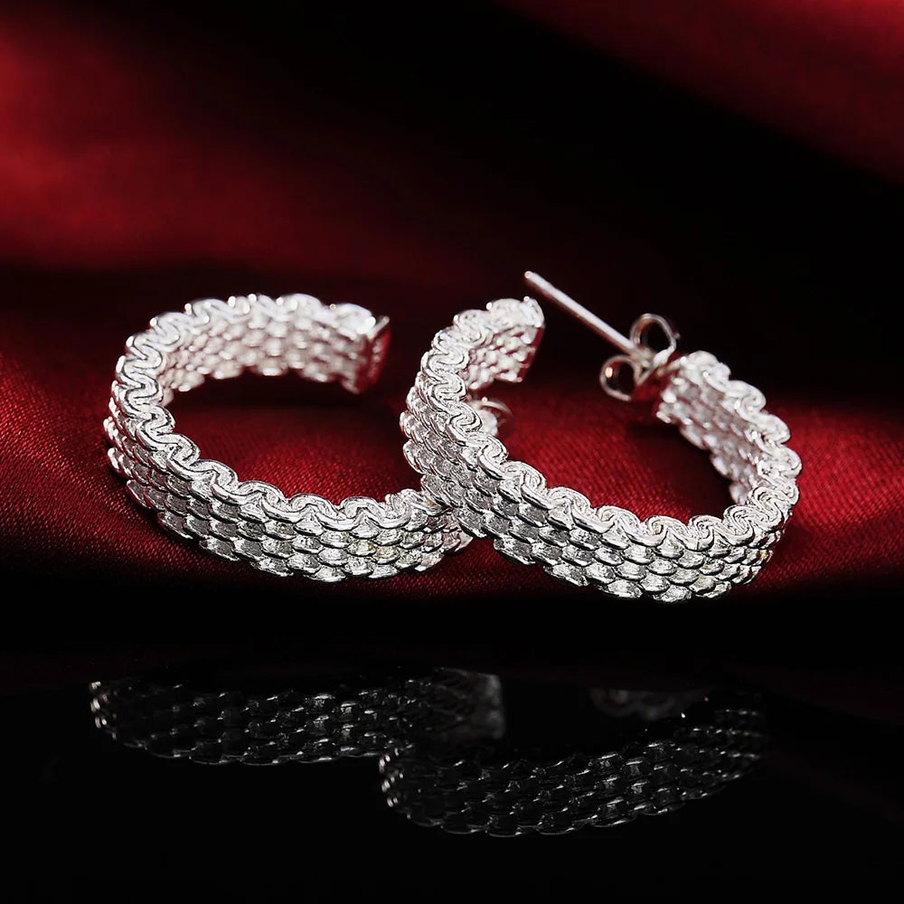 wholesale 925 Sterling Silver Earrings Temperament Women Creativity Ear Studs Christmas Gifts Street All-match Jewelry