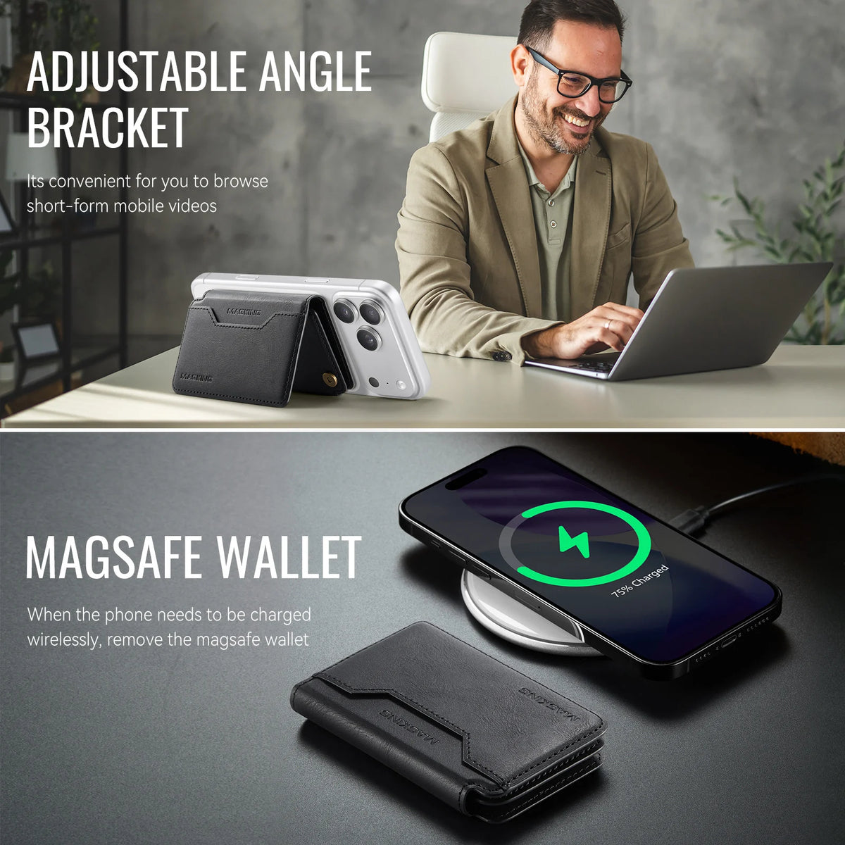 MagSafe Wallet RFID Blocking Magnetic Card Holder