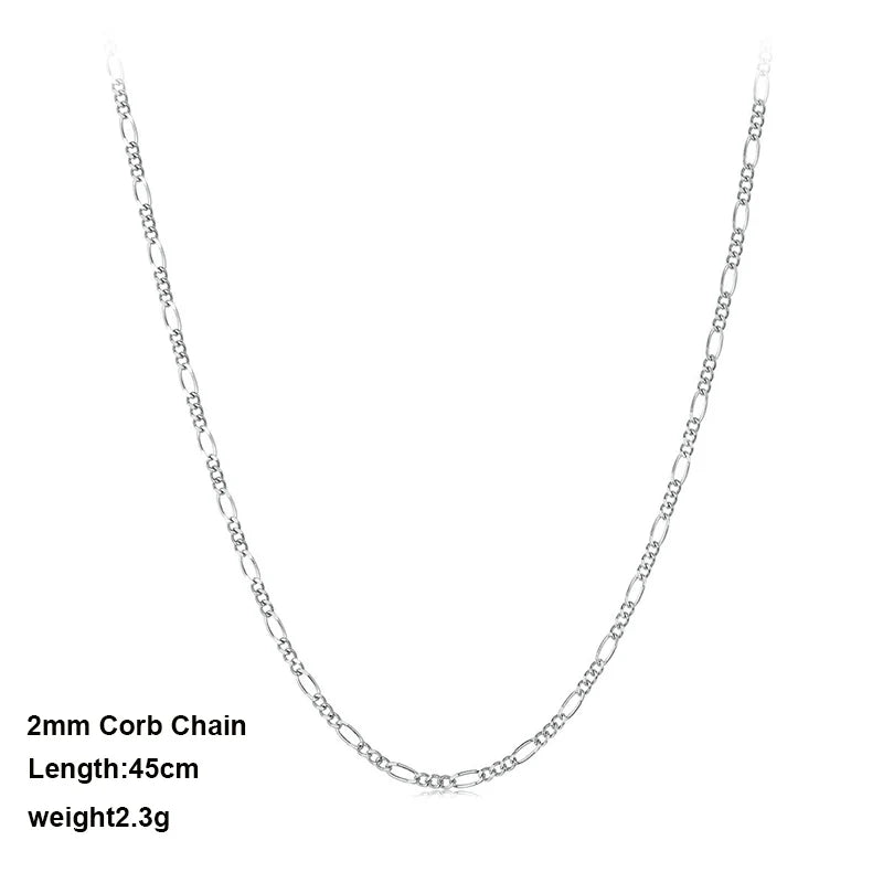 WOSTU Classic Basic Chains Solid 925 Sterling Silver O-Shaped Necklace Twisted Snake Bar Singapore Box Chain Square Links 45CM
