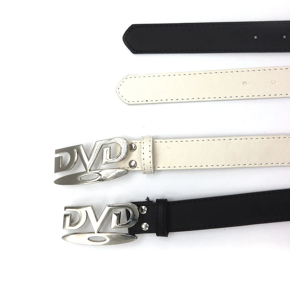 Unisex Nostalgic Design DVD Buckle Belt Men Women Decoration Paired with Jeans Waist Straps Belt Versatile Design Sense Belt