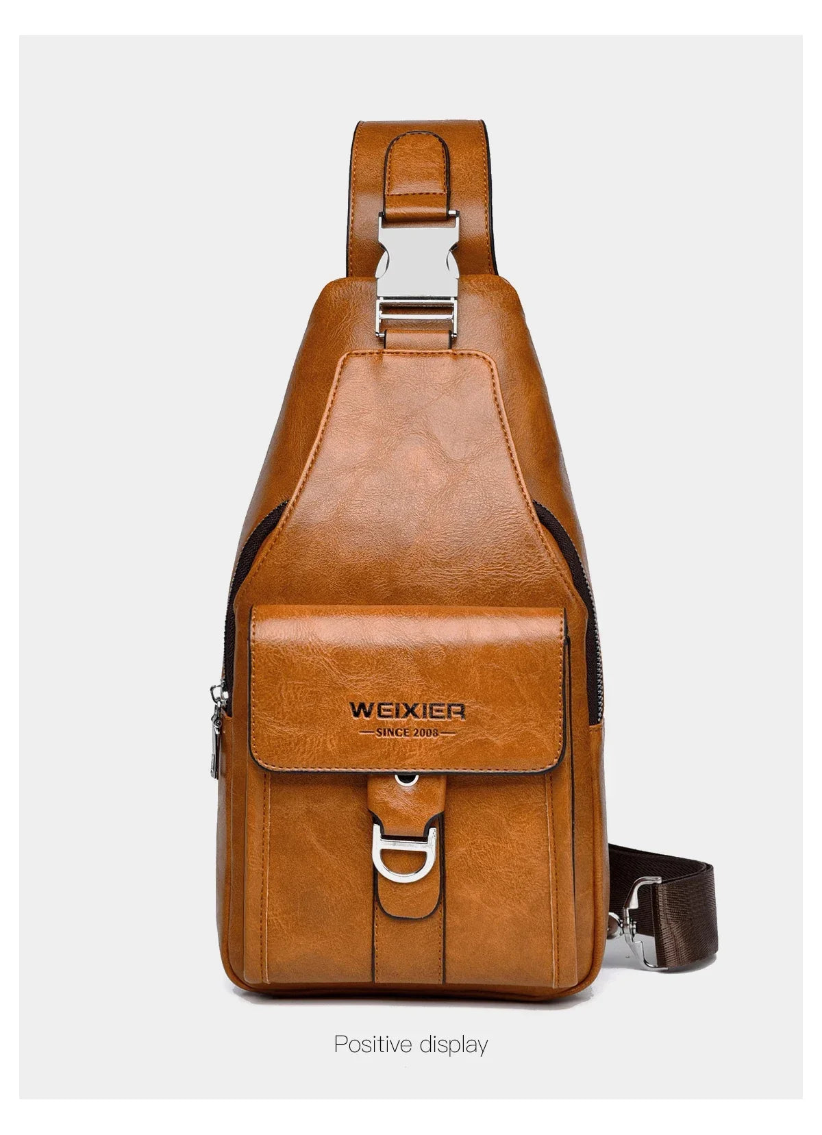 2026 New Men's Bag High Quality PU Leather Men's Chest Bag Simple Waterproof Single Shoulder Crossbody Bags Messenger Bag Gift