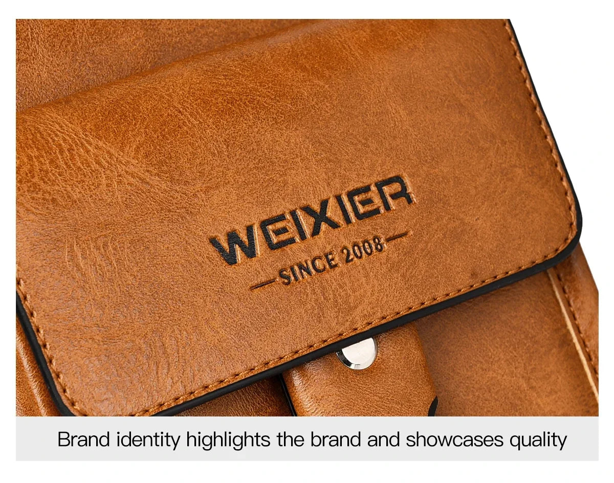 2026 New Men's Bag High Quality PU Leather Men's Chest Bag Simple Waterproof Single Shoulder Crossbody Bags Messenger Bag Gift