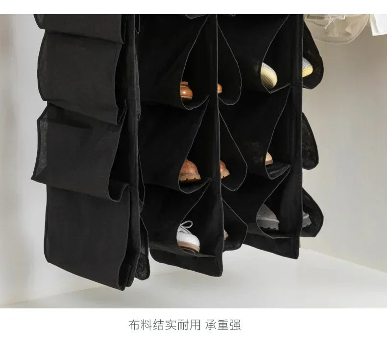 Shoe Storage Hanging Bag 12 Compartments Shoe Storage Hanging Bag Home Wardrobe Non-woven Multi-layer Storage Storage Shoe Bag
