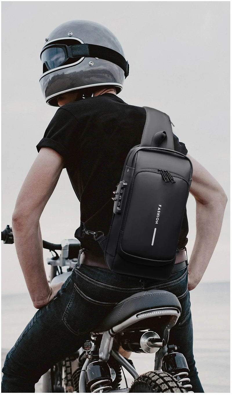 Men Multifunction Anti Theft USB Shoulder Bag Man Crossbody Cross Body Travel Sling Chest Bags Pack Messenger Pack