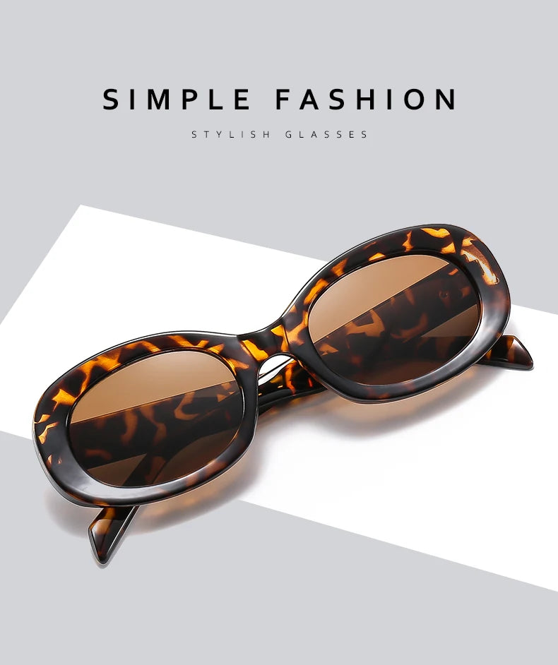 Versatile Fashion Sunglasses New Oval Frame Sun Glasses Retro Small Frame Eyeglasses Y2K Street Photo Glasses Female