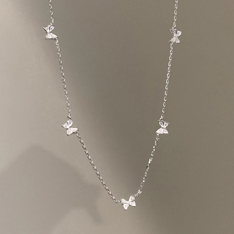 New 925 Sterling Silver Butterfly Necklace Personality Charm Animal Shape Woman Earrings Birthday Party Gift Exquisite Jewelry