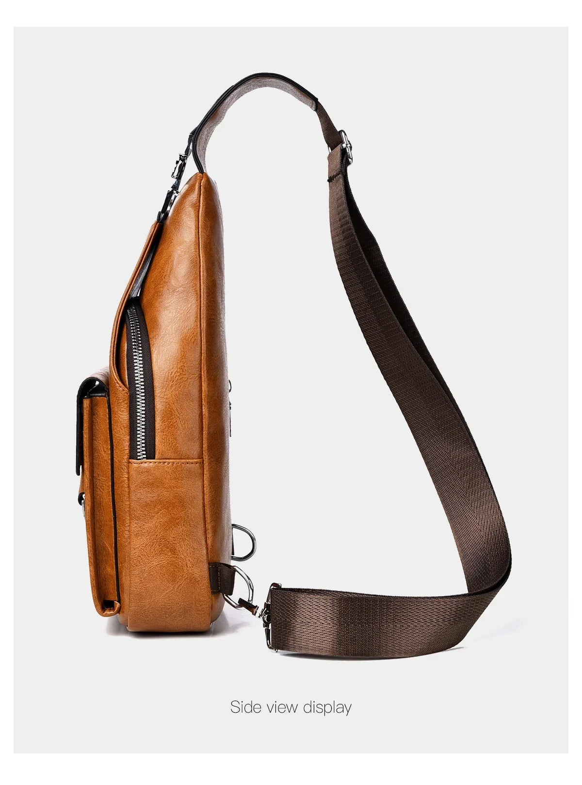 2026 New Men's Bag High Quality PU Leather Men's Chest Bag Simple Waterproof Single Shoulder Crossbody Bags Messenger Bag Gift