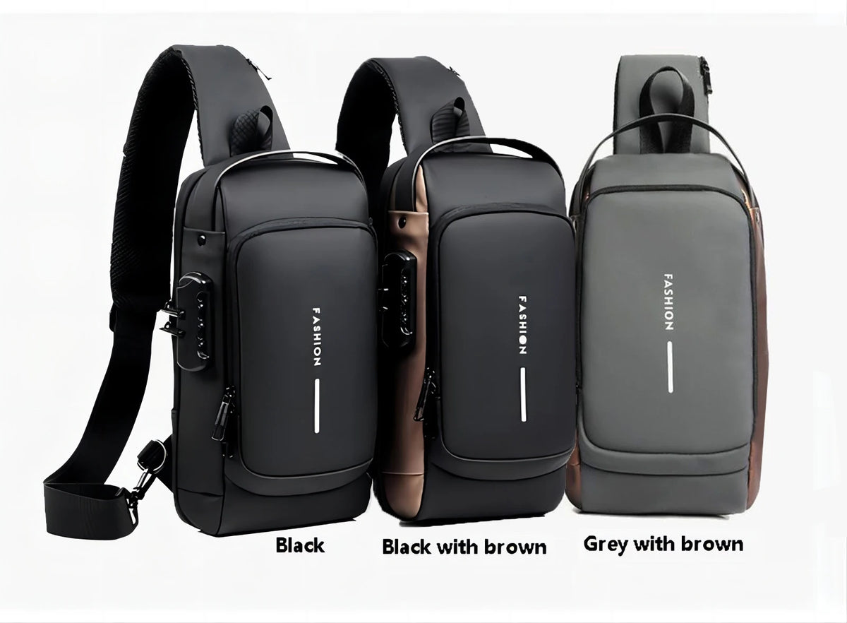 Men Multifunction Anti Theft USB Shoulder Bag Man Crossbody Cross Body Travel Sling Chest Bags Pack Messenger Pack