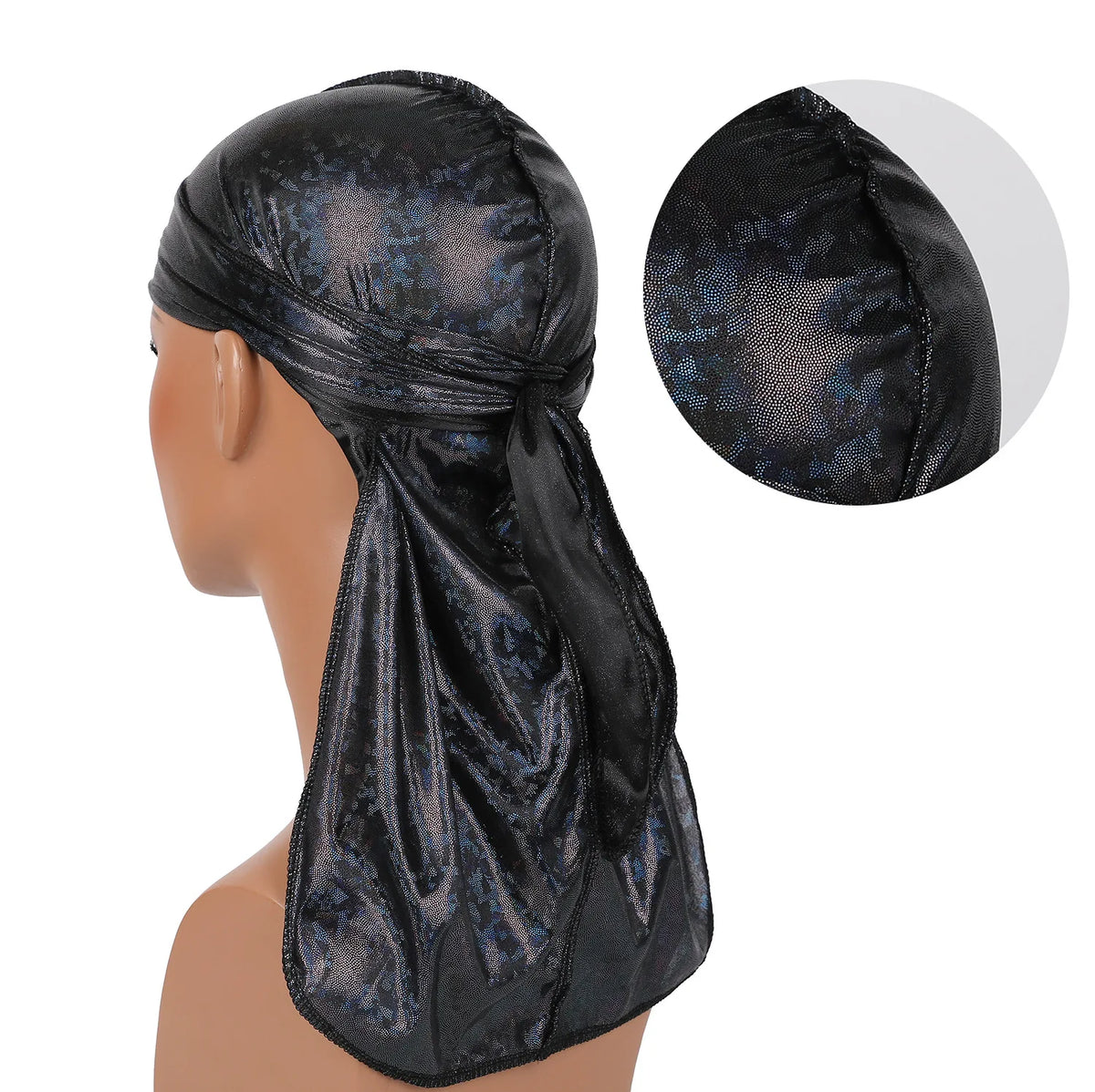 Satin Floral Printed Headband Scarves for Women Hair Accessories Mens Doo Rag Durag Long Tail Cap Bandana Turban Unisex Headwear