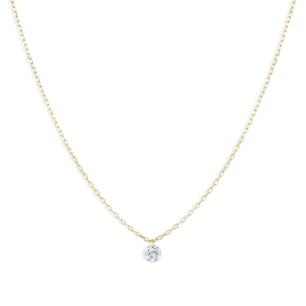 CANNER New 925 Sterling Silver Mini Zircon Pendant Necklaces Chain For Women Necklace Chains Fine Jewelry Gift Collares подвеска