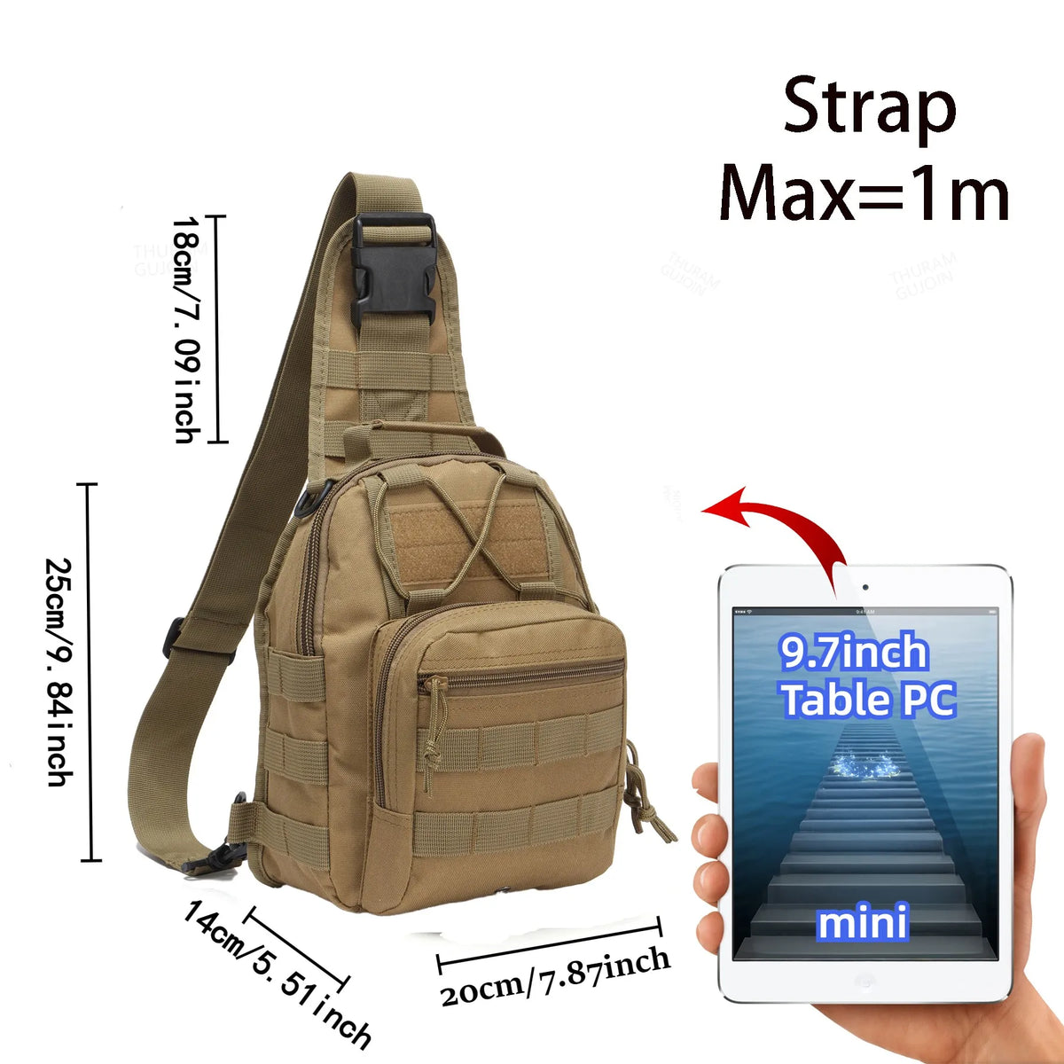 THURAM Outdoor Tactical Bag Backpack Sport Bag Pack Sling Shoulder Backpack for Every Day Carry
