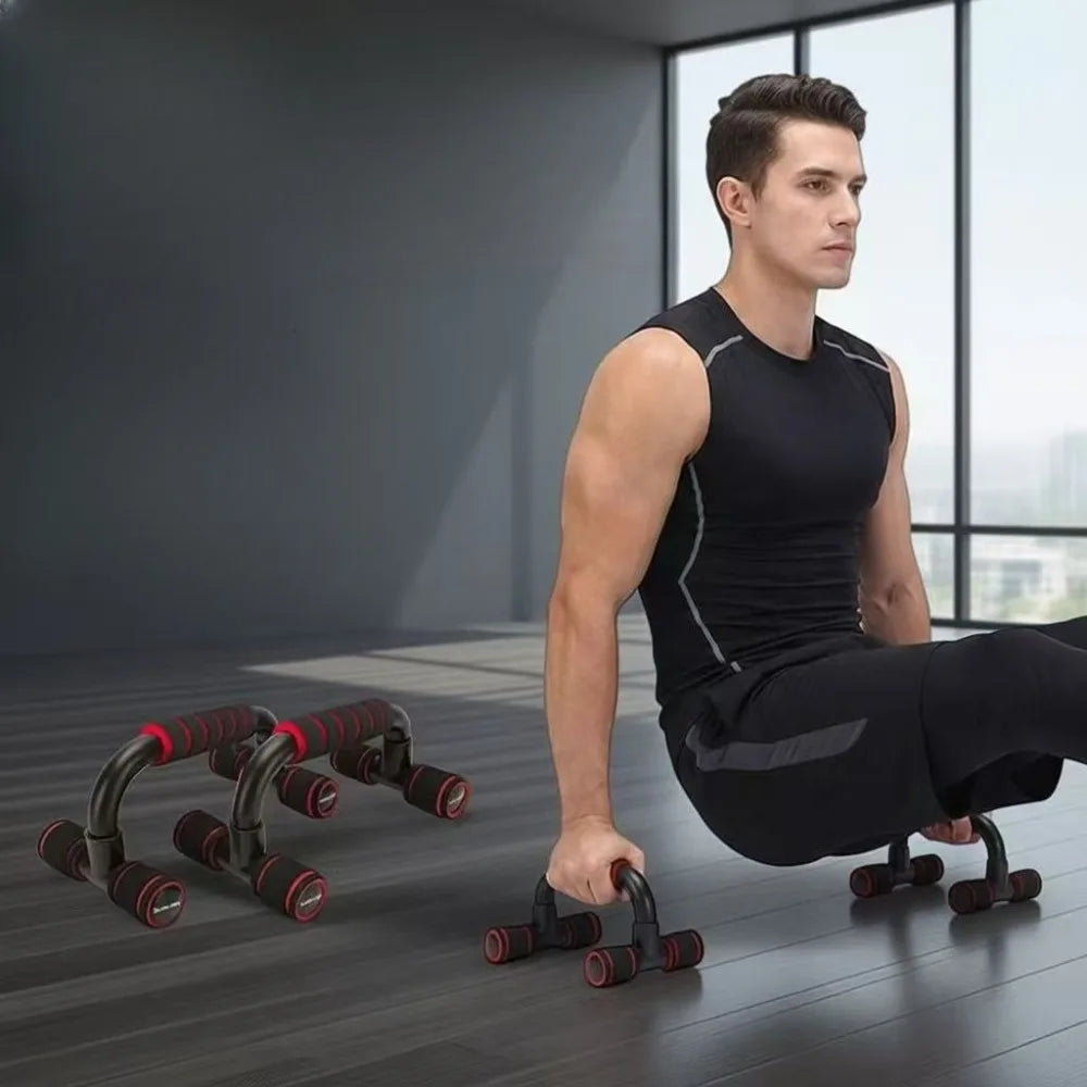 H-shaped Push-Up Stand Assist Trainer, Foldable Fitness Equipment for Chest Abdomen Arms and Back Training, Fitness Equipment