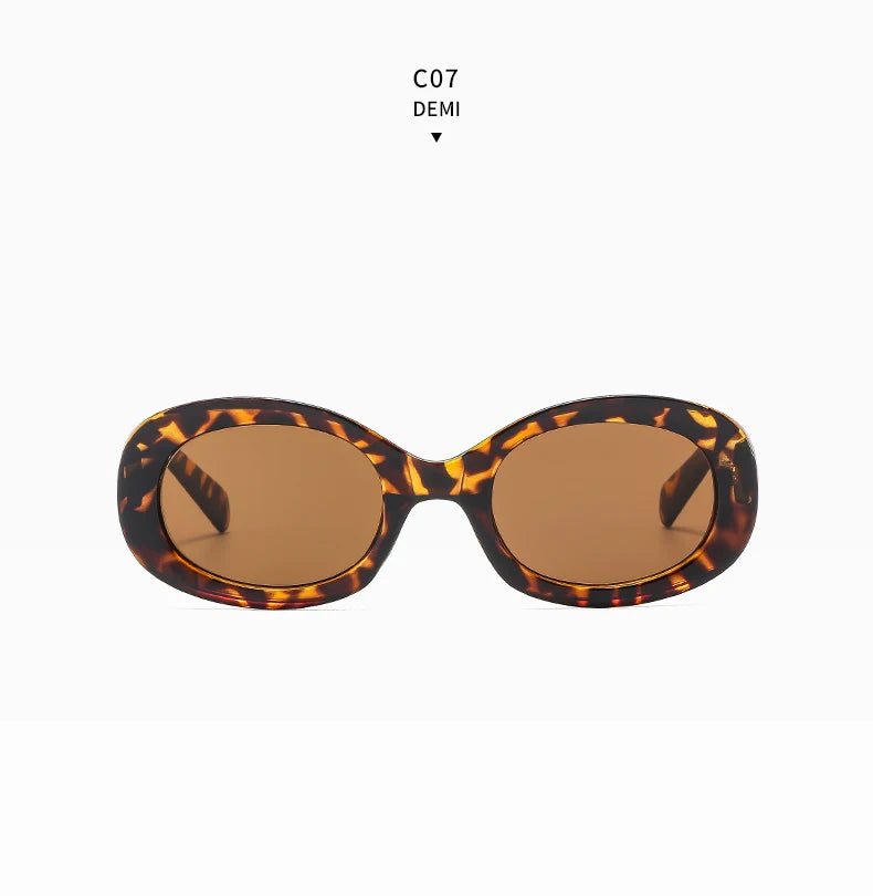 Versatile Fashion Sunglasses New Oval Frame Sun Glasses Retro Small Frame Eyeglasses Y2K Street Photo Glasses Female