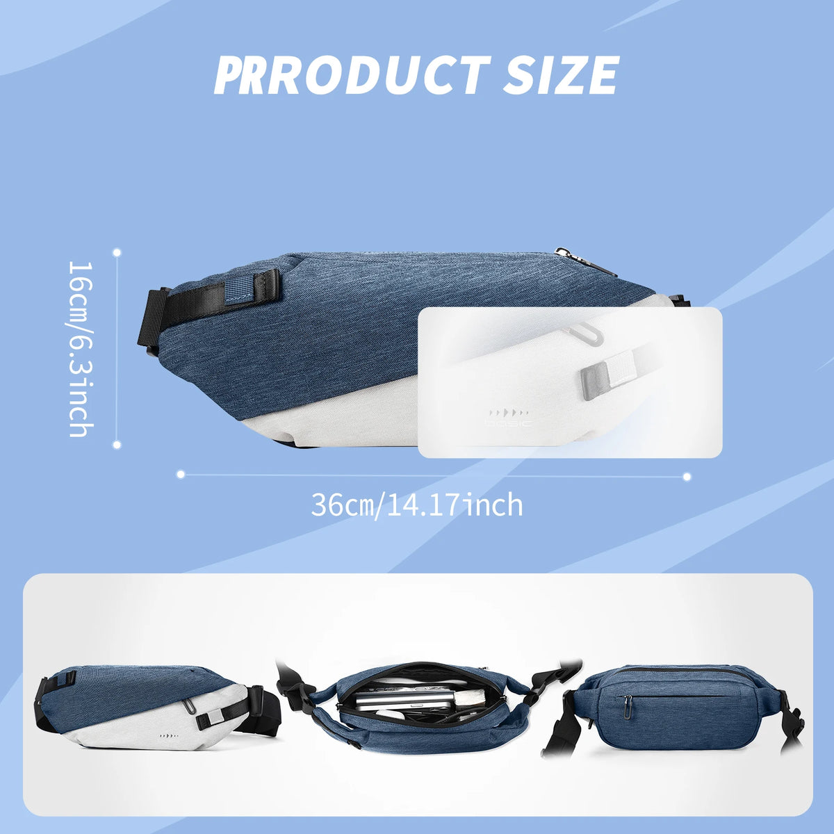 Anti-Theft Crossbody Sling Bag Waist Bag for Men Women, Small Backpack One Shoulder Bag, Chest Bag Sling Backpack for Sports