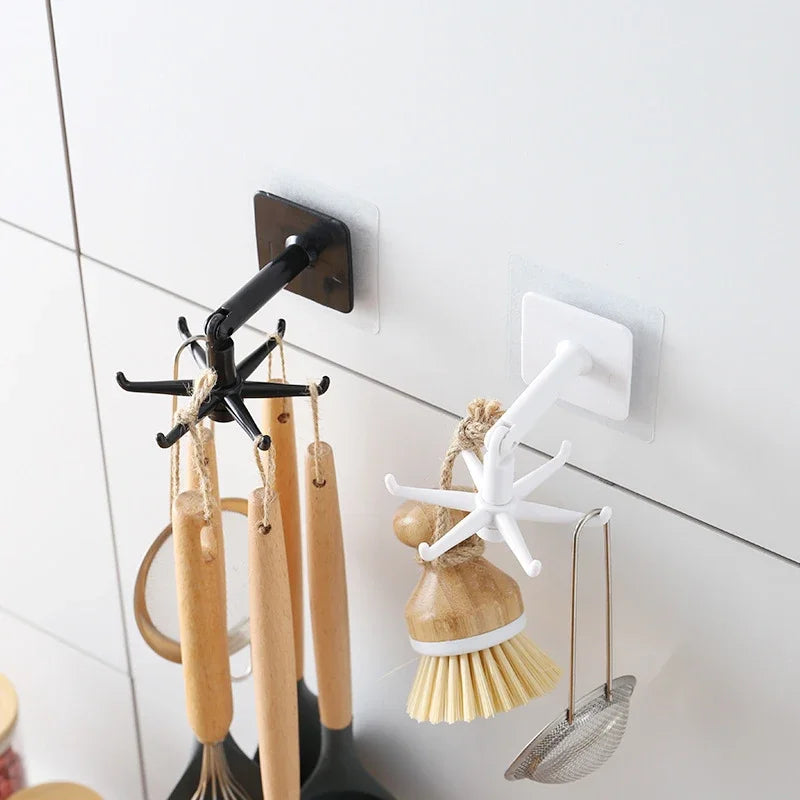 Kitchen Hook Organizer Bathroom Hanger Wall Dish Drying Rack Holder For Lid Cooking Accessories Cupboard Storage Cabinet Shelf