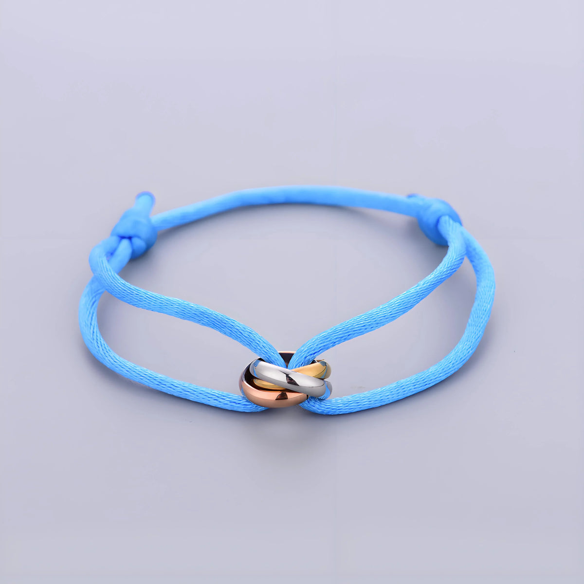 Trinity Bracelet Stainless Steel Circle Women's Bracelet Different Colors of Rope Classic Popular Tricolor GradientJewelry