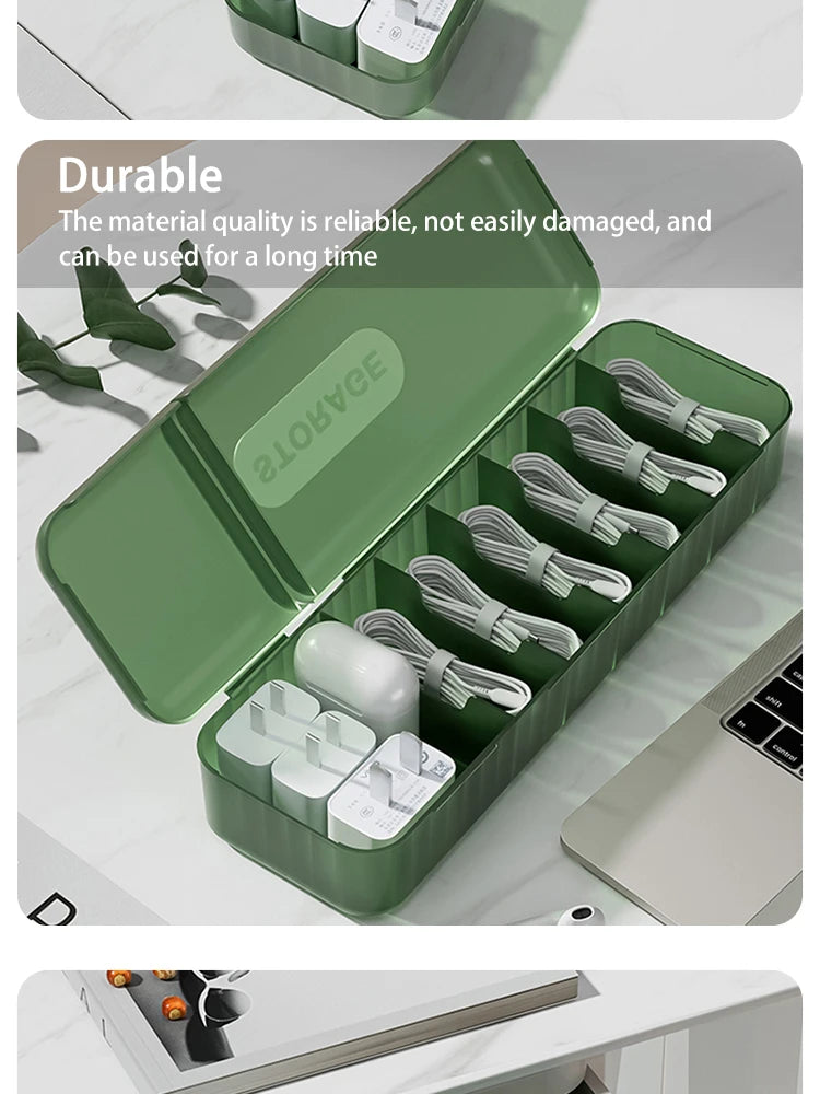Desktop Covered Data Cable Storage Box, Power Charging Cable Sorting Tool, Charger Storage Box, Say Goodbye To Clutter