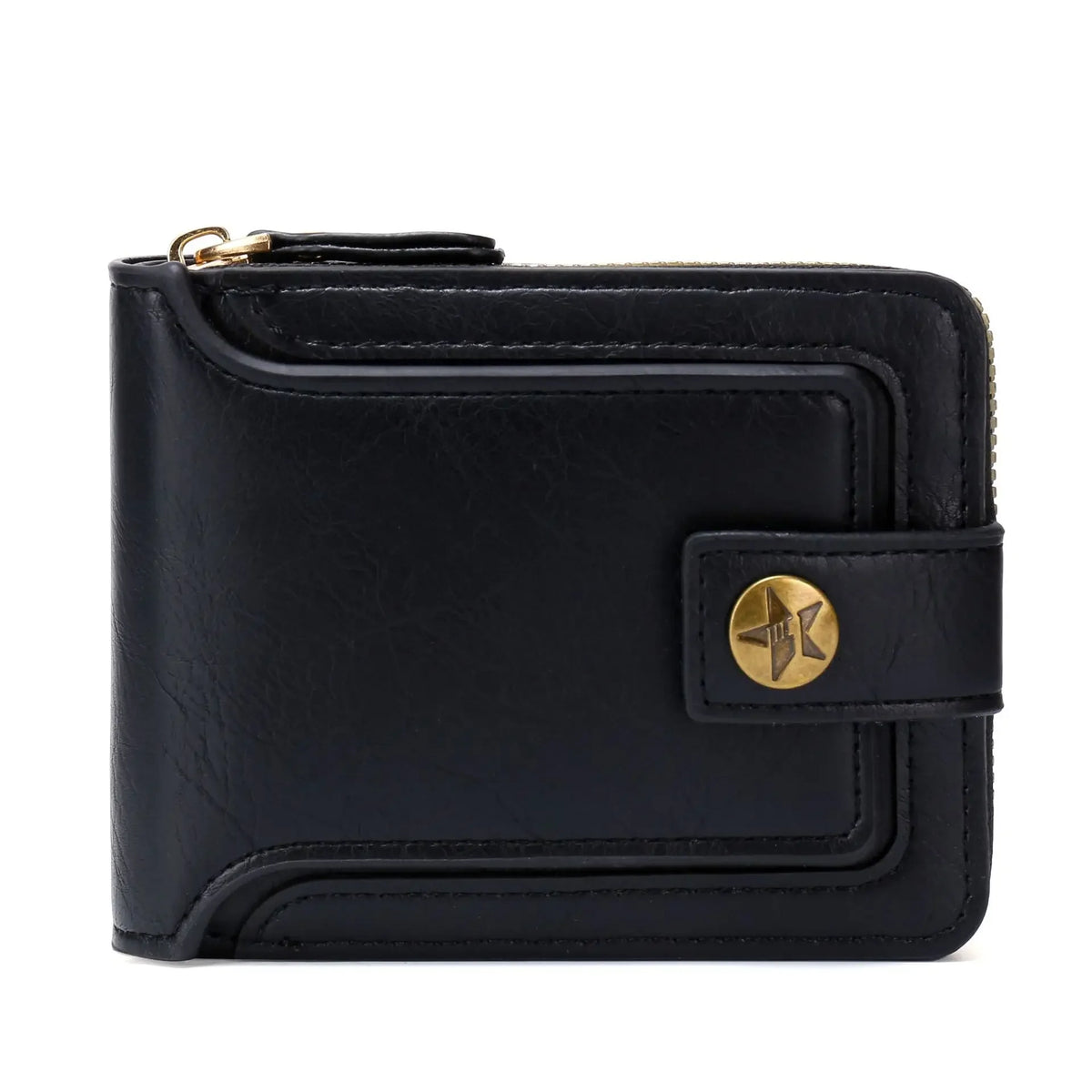 Short Horizontal Zipper Coin Pocket Tri-fold Card Case Purse Billetera Hombre Vintage Men High Quality PU Leather Small Wallet
