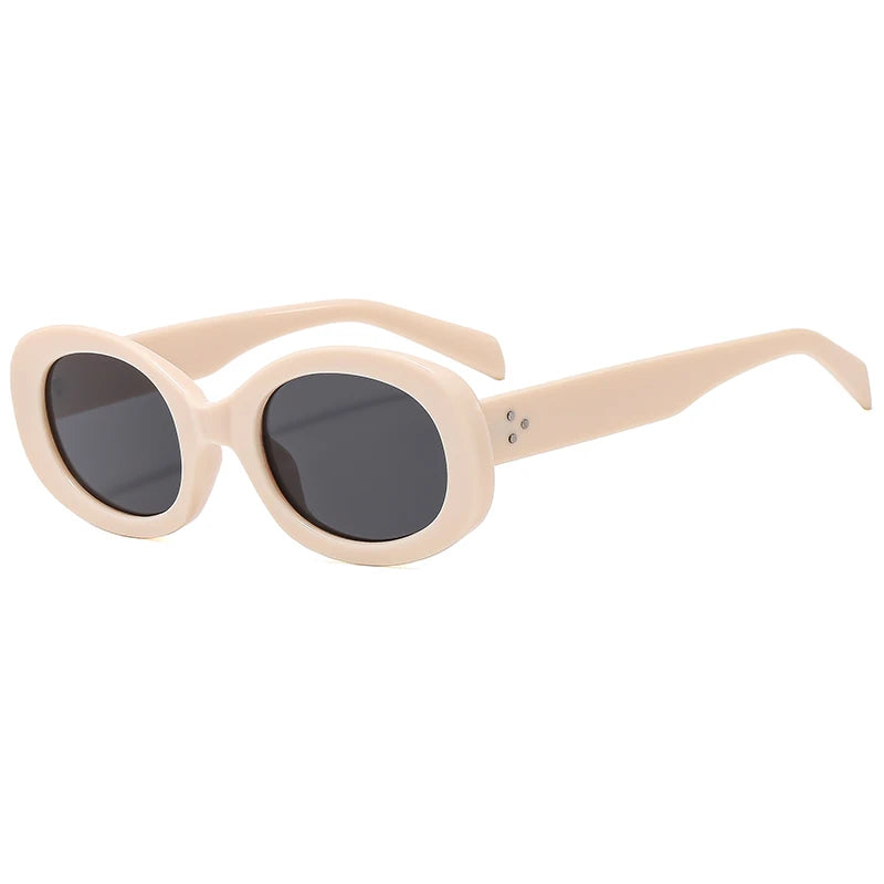 Versatile Fashion Sunglasses New Oval Frame Sun Glasses Retro Small Frame Eyeglasses Y2K Street Photo Glasses Female