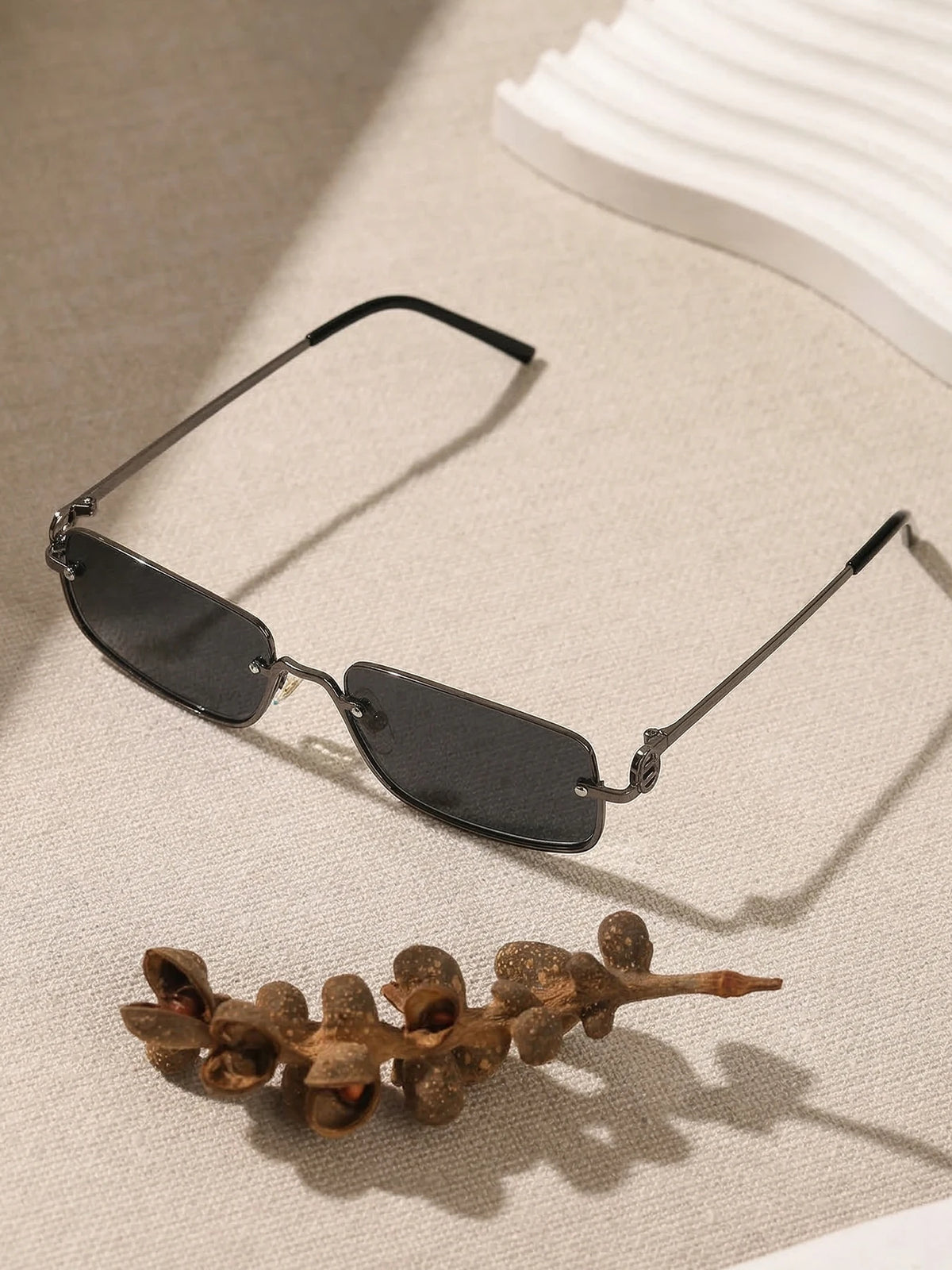 High-End Sunglasses with European & American Street Style Vibe - New Trendy Fashion Metal Semi-Rimless Sunglasses