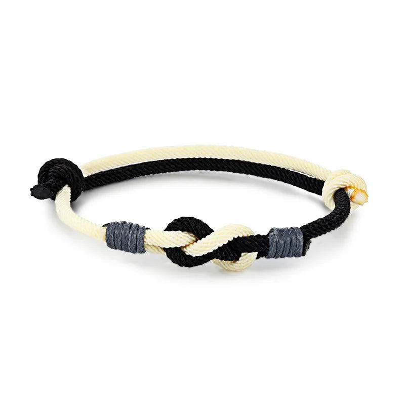 MKENDN Lucky Men Women Sauvignon Blanc knot Rope Bracelet For Lovers Distance Couple Bracelet Minimalist Yoga Meditation Gifts