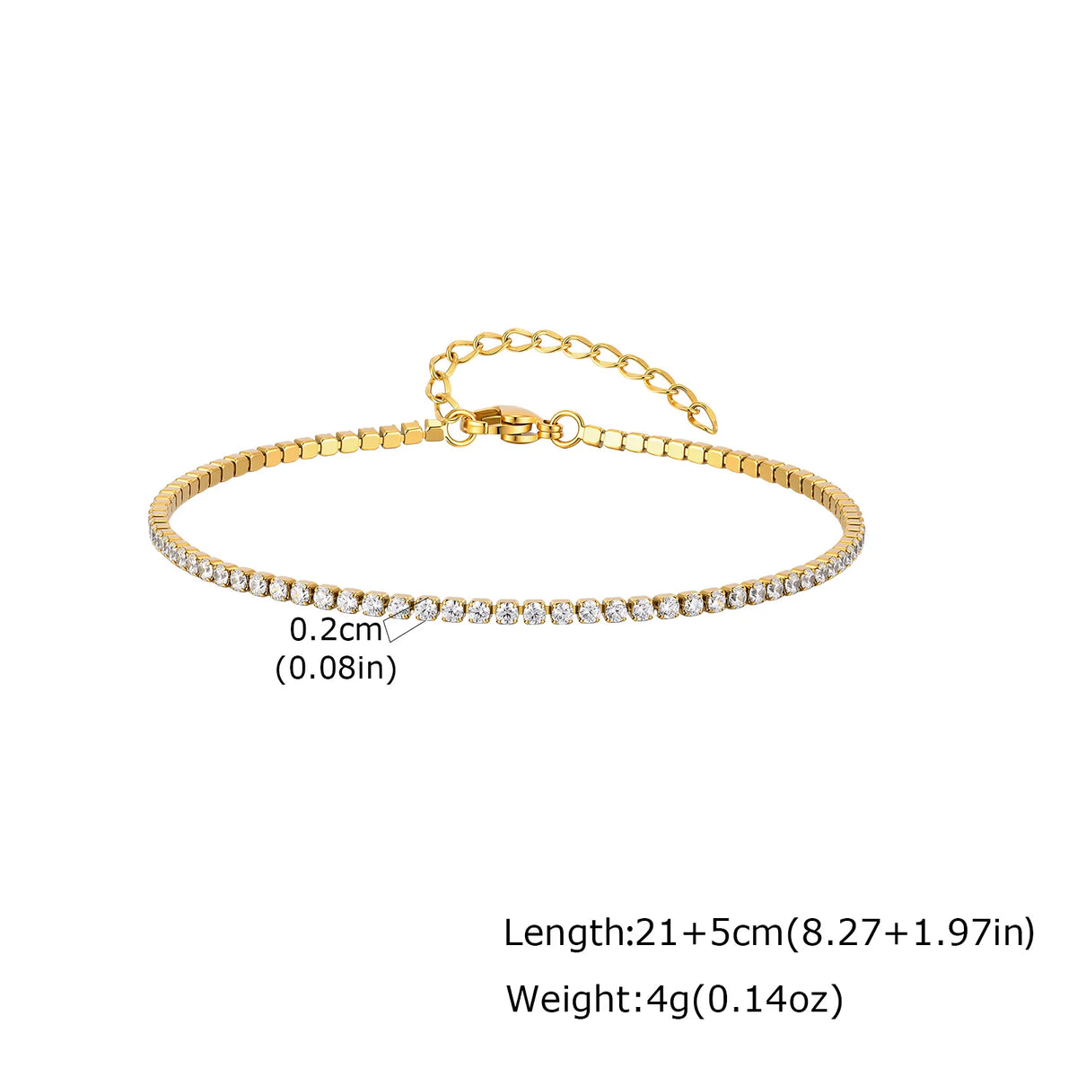Cubic Zirconia Tennis Anklet for Women Stainless Steel 18K Gold Plated CZ Foot Chain Layering Summer No Tarnish Waterproof