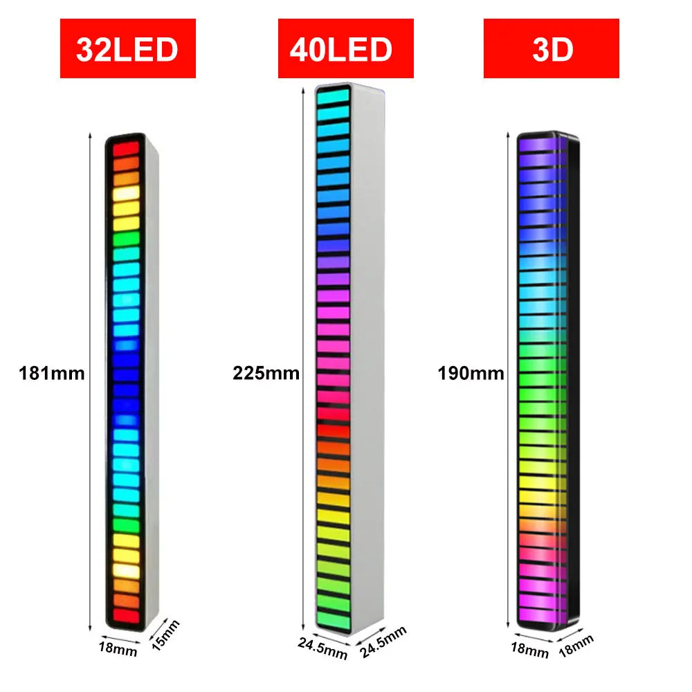 Smart RGB Symphony Sound Control LED Light Music Rhythm Ambient Pickup Lamp App Control For Compute Gaming Desktop Decor