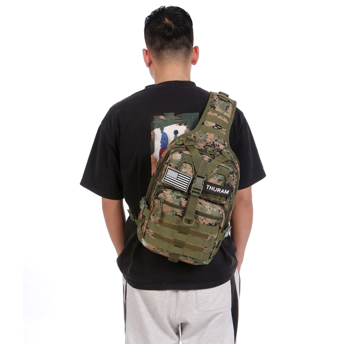 THURAM 8L/15L Outdoor Tactical Bag Backpack Sport Bag Pack Sling Shoulder Backpack Tactical Bag for Every Day Carry