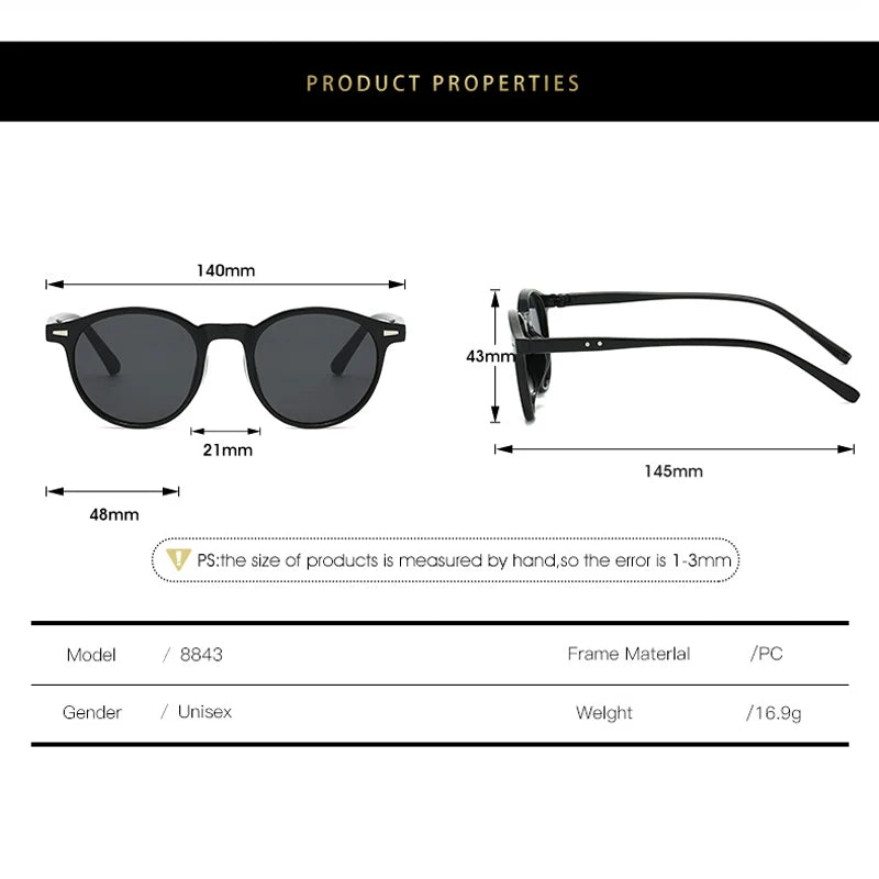 Vintage Punk Round Vintage Sunglasses Women Retro Luxury Designer Sun Glasses for Female Oculos De Sol Shades UV400