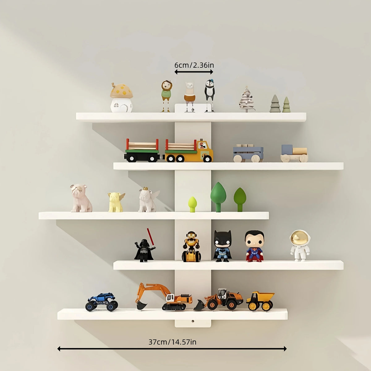 Adjustable Wall-mounted Display Stand for Action Dolls, Small Building Blocks and Collectibles - Modern Indoor Storage Shelf