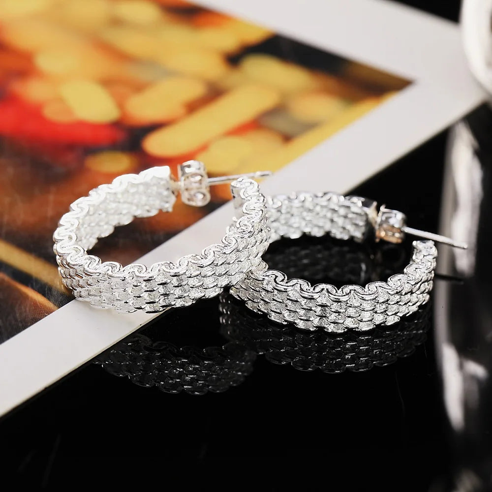 wholesale 925 Sterling Silver Earrings Temperament Women Creativity Ear Studs Christmas Gifts Street All-match Jewelry