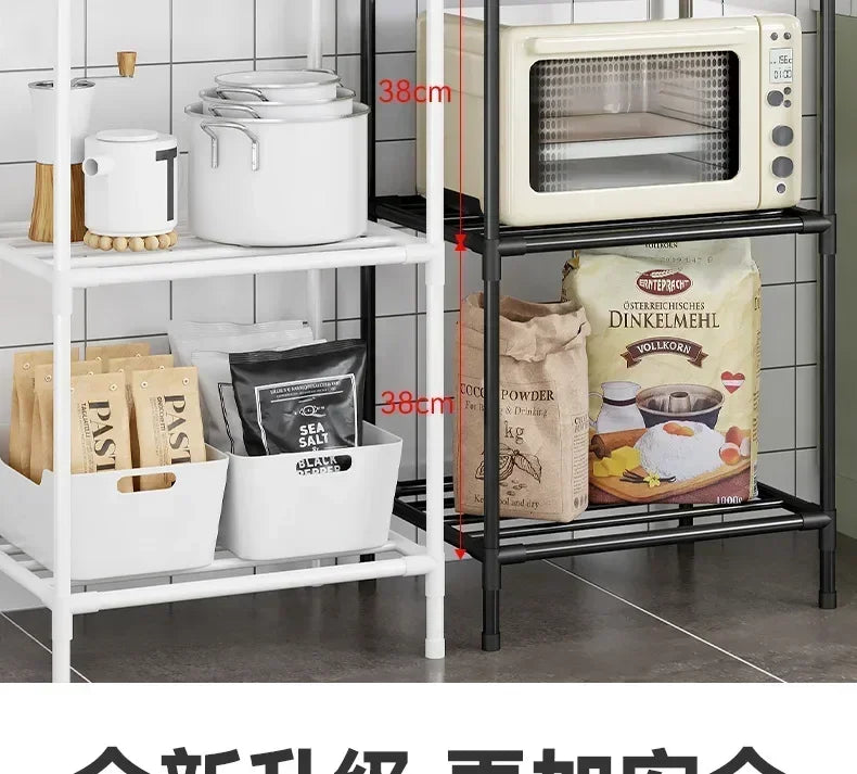 Kitchen mobile storage cart, multi-layer floor rack, dish refrigerator organizer refrigerator organizer