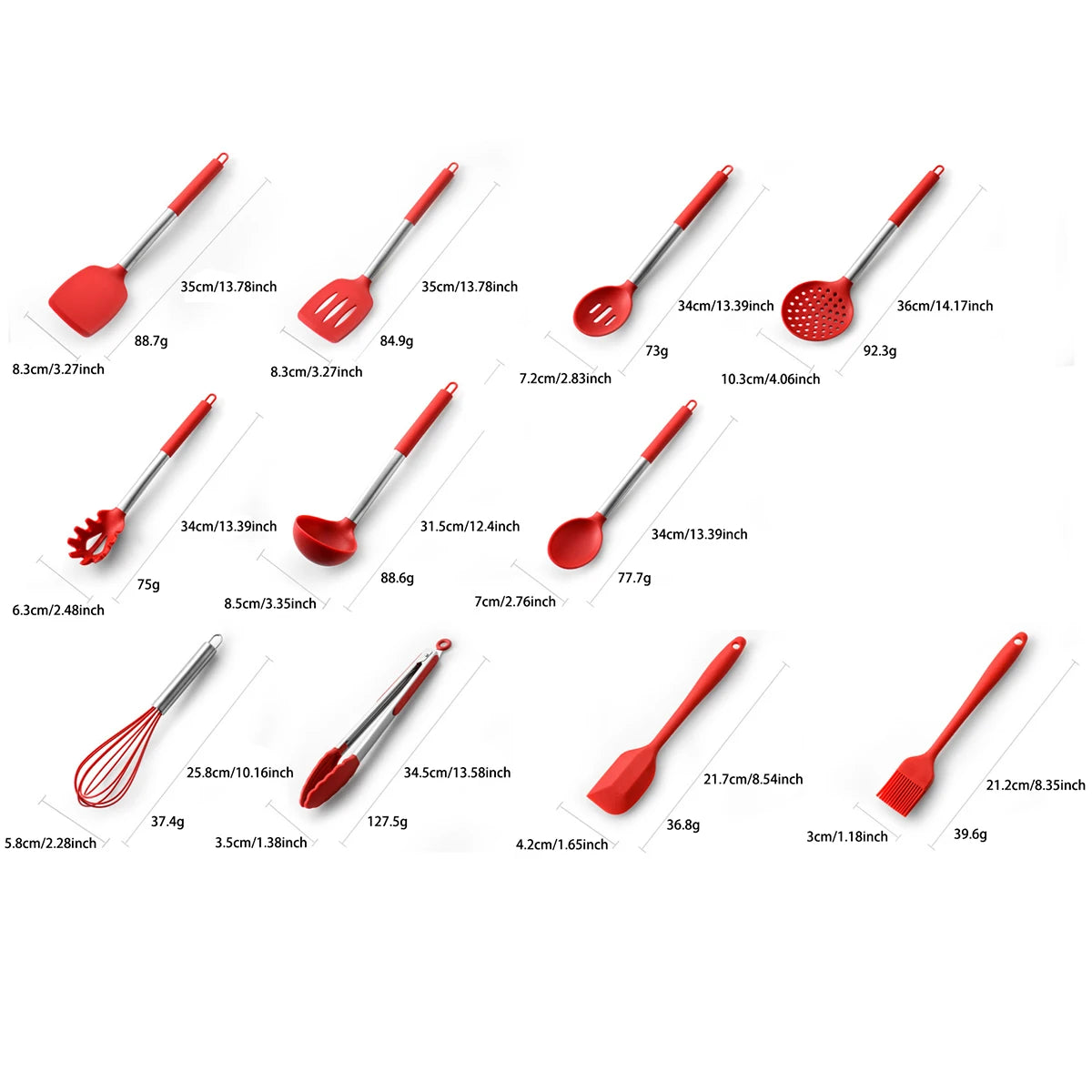 2/4/6/8pcs Silicone Kitchenware Set Stainless Steel Hand Shovel Soup Spoon Spaghetti Claw Cooking Set Household Kitchen Tool Set