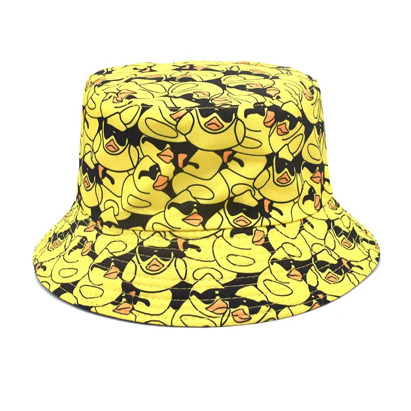 Duck Print Panama Summer Sunscreen Sun Hat Women Men Suitable for Daily Wear Bucket Hats Travel Fashion Decorate Fisherman Hats