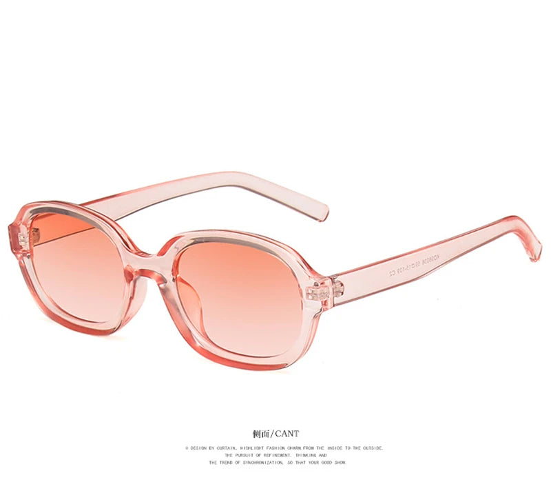 Oval Concave Vintage Sunglasses Women Fashion Design Retro Brand Sun Glasses Female Hip Hop Vintage Round Designer Oculos De Sol