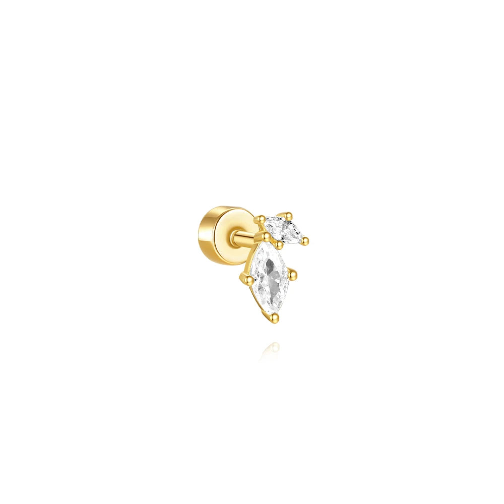 CANNER Pendientes Plata 925 Piercing Stud Earrings For Women Cubic Zirconia 925 Sterling Silver Cartilage Earring Jewerly 1pc