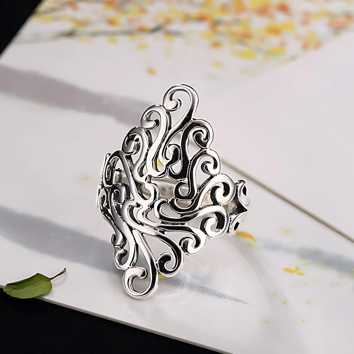 Sam Panda 925 Sterling Silver Rings For Women Men Fine Jewelry Finger Adjustable Open Wing Shape Ring For Party Birthday Gift