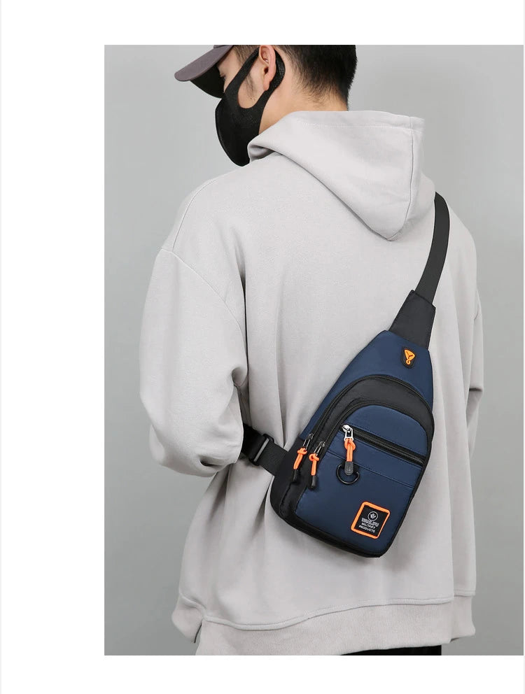 Men Chest Bag Large Capacity One Shoulder Crossbody Backpack Outdoor Sports Leisure Fashion Small Sling Bag For Men