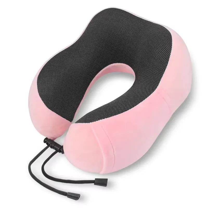 Massage U‑Shaped Memory Foam Travel Neck Pillow Ergonomic Cervical Support Cushion for Airplane Car Road Trip Rest