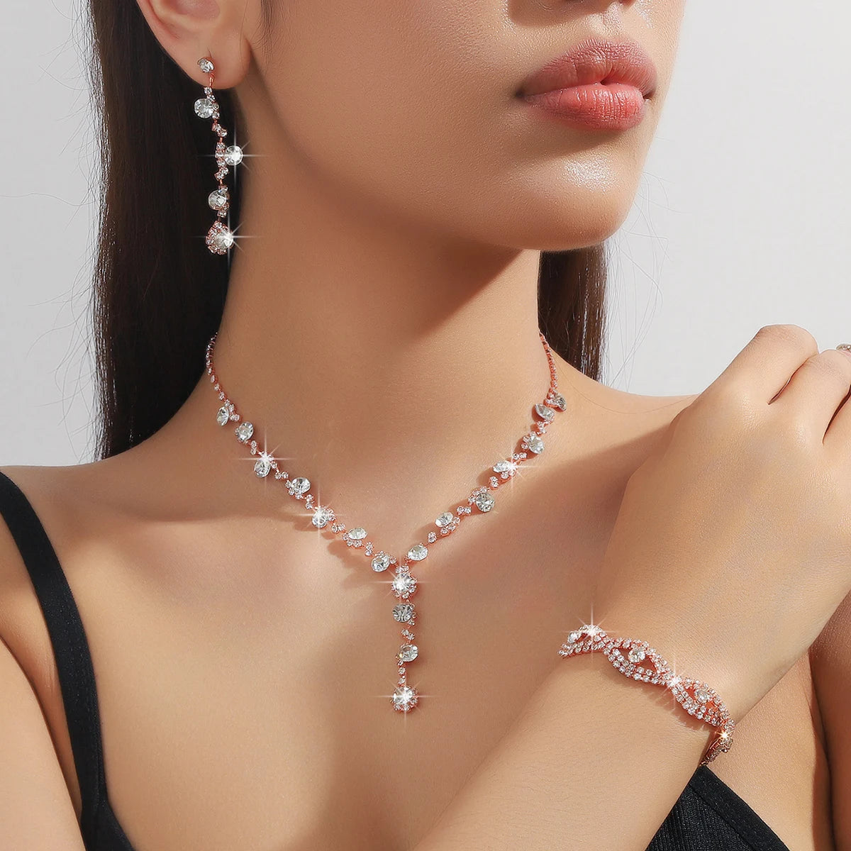 Women's Fashion Copper Claw Chain Sunflower Necklace Earrings Bracelet Jewelry Set Wedding Banquet Party Holiday Gift