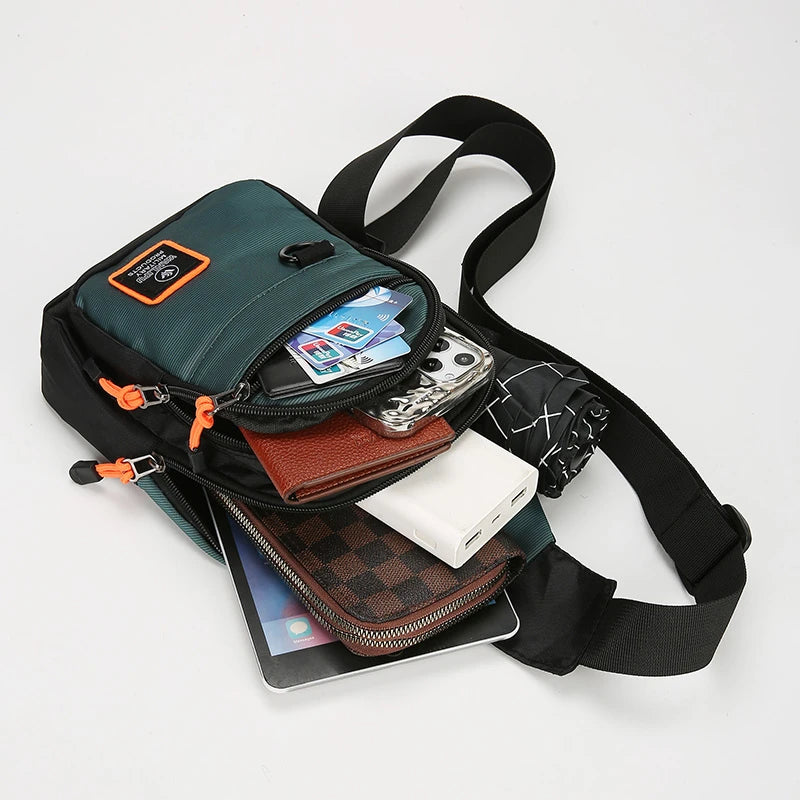 Men Chest Bag Large Capacity One Shoulder Crossbody Backpack Outdoor Sports Leisure Fashion Small Sling Bag For Men