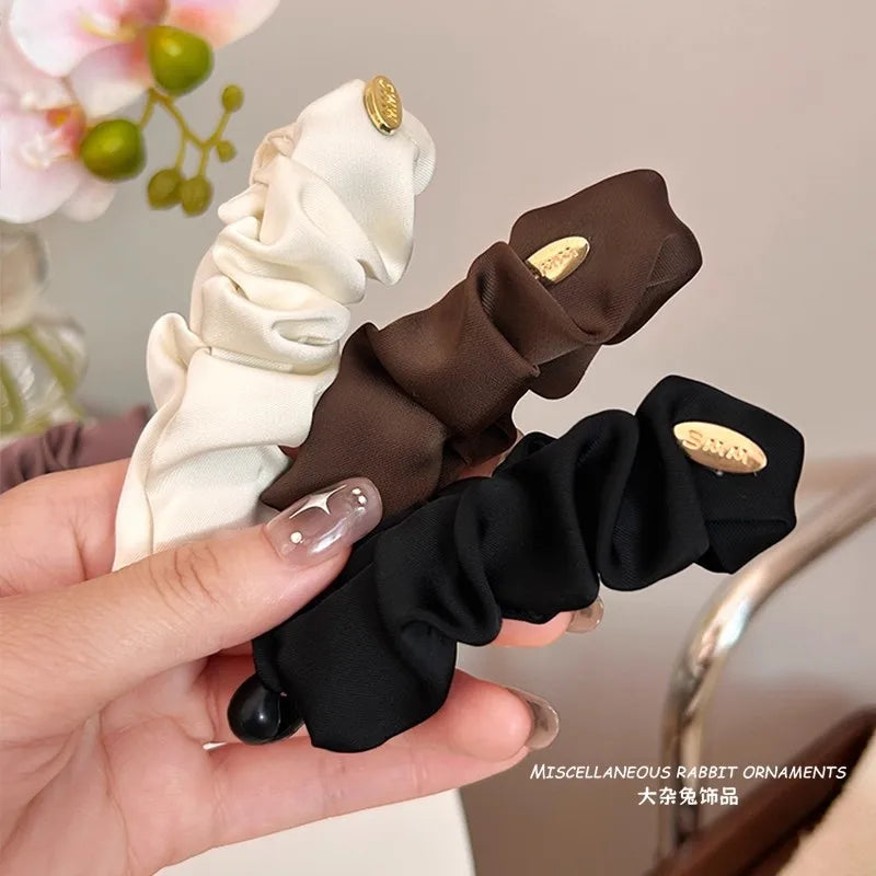 Korean Elegant Solid Fold Satin Banana Hair Clip For Women Girls Sweet Hair Ornament Hairpin Barrette Fashion Hair Accessories