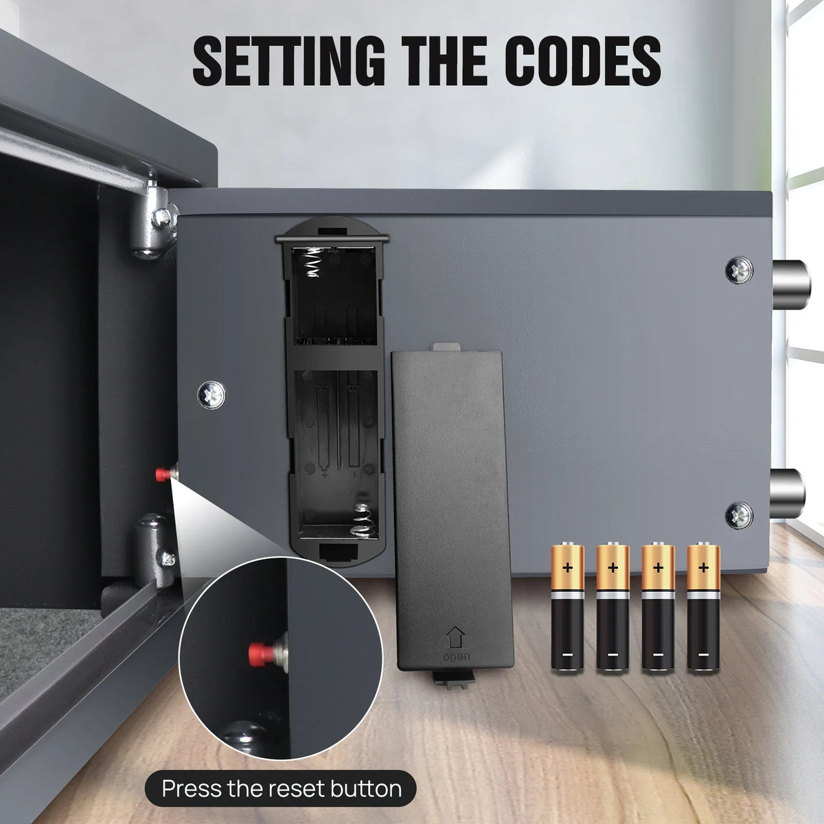 Safe Box Digital Security Steel Case with Electronic Password & Key for Home,Office (4.6/8.5/16L,Black/Grey/White)