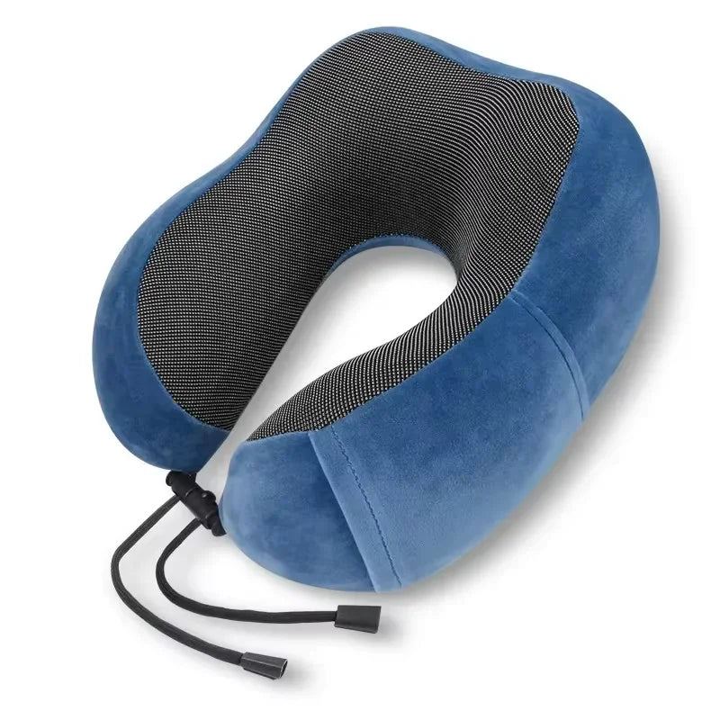 Massage U‑Shaped Memory Foam Travel Neck Pillow Ergonomic Cervical Support Cushion for Airplane Car Road Trip Rest