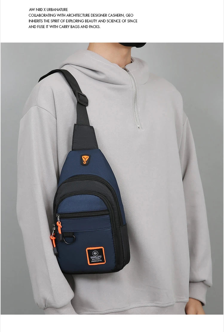 Men Chest Bag Large Capacity One Shoulder Crossbody Backpack Outdoor Sports Leisure Fashion Small Sling Bag For Men